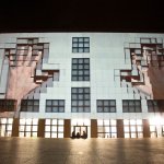 In 2009’s 555 Kubik (above) — projected onto the Hamburg Kunsthalle — urbanscreen imagined what it would look like if a house was dreaming. Photo: Courtesy of the artists